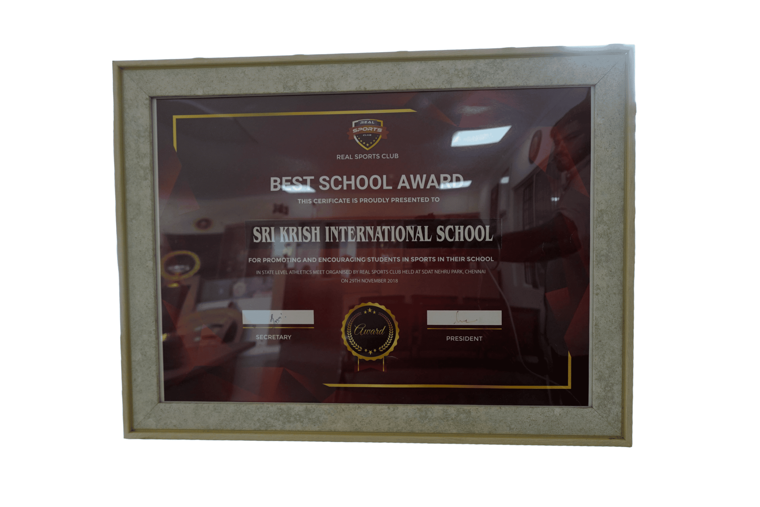 BEST SCHOOL AWARD - REAL SPORTS CLUB