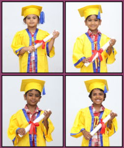 UKG students wearing graduation caps and gowns during Graduation Day celebration